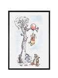 Komar Fotolijst hout zwart met muurschildering "Winnie The Pooh Hang on" als set - grootte: 50x70 cm