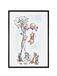 Komar Fotolijst hout zwart met muurschildering "Winnie The Pooh Hang on" als set - grootte: 50x70 cm