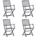 Maison Exclusive - Chaises Pliantes 4 Pièces Avec Coussins En Bois D'Acacia Massif
