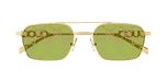Gucci GG1804S Lunettes de Soleil Femme Doré Carrées Vert 54mm