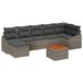 vidaXL Tuinbank Set 8-delig Grijs Polyrattan