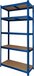 BRASQ Blauw Metalen Stellingkast - 180x90x40cm - 5 Lagen - 175 KG/plank - Blauw