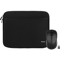 BlueBuilt Laptophoes 15-16 inch - Zwart + Draadloze muis