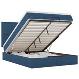 vidaXL Ottoman Bed with Mattress and LEDs 140x200cm Fabric Blue