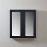 Hudson Reed Moderne Spiegelkast Hoekmontage 60cm x 65cm - Noir Gris | Poignées profilées en bronze brossé | Cluo