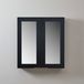 Hudson Reed Moderne Spiegelkast Hoekmontage 60cm x 65cm - Noir Gris | Poignées profilées en bronze brossé | Cluo