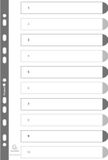 Exacompta 20x Bedrukte tabbladen numeriek 1-5 in wit karton 160g/versterkte kleurtabs + indexblad - A4 Wit