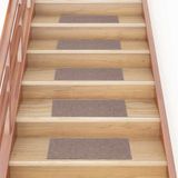 vidaXL Trapmatten zelfklevend 15 stuks 60x25 cm lichtbruin rechthoekig