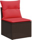 vidaXL Tuinbank met kussen bruin 55 x 62 x 69 cm poly rattan