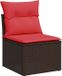 vidaXL Tuinbank met kussen bruin 55 x 62 x 69 cm poly rattan