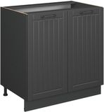 Vicco Keukenonderkast Fame-Line, Donkergrijs/Antraciet, 80 cm