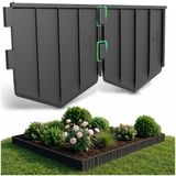 Plastique Bordure de pelouse - 10 m, 15 cm haut, noir