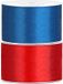 Satin ribbon set of 2 dark blue 38 mm x 25 meters