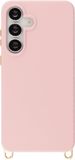 Selencia Hoesje - Geschikt voor Samsung Galaxy S25 FE - Rivièra Backcover met Magnetische Ring met afneembare haakjes - Sorbet Pink