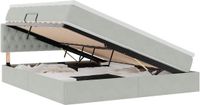 vidaXL Opbergbed met hoofdeinde, lichtgrijs, 180 x 200 cm, fluweel