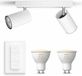 Philips Hue Kosipo Opbouwspot (Wit) - Warm tot Koelwit Licht - Incl. Hue Dimmer Switch - Plafondspot met 2 Lichtpunten - GU10 - Hue White Ambiance