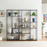 en.casa Boekenkast Rælingen open kast 180x180x32,5 cm zwart