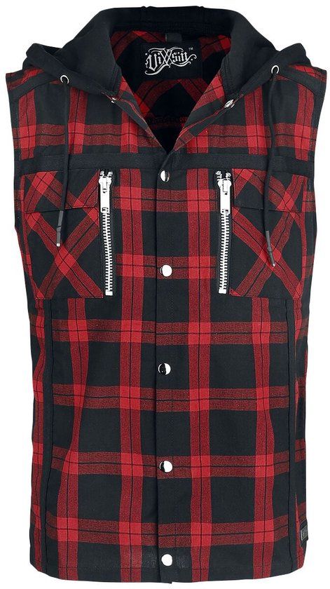 Vixxsin Eetu Heren Shirt met korte mouwen - zwart/rood - 3XL