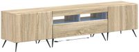 vidaXL meuble TV LED BREDA 3 pcs Sonoma Chêne Bois transformé
