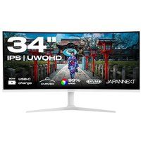 JAPANNEXT JN-I340UWQHD60C-C65W-HS-W - LED-monitor - 34" - 3440 x 1440 @ 60 Hz - IPS - 300 cd/m² - 1000:1 - HDR10 - 5 ms - HDMI, DisplayPort, USB-C - luidsprekers