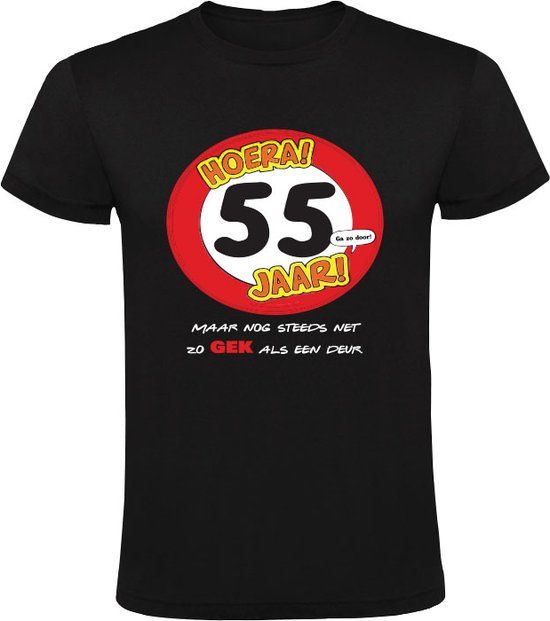 Sol's Hoera 55 jaar! Heren T-shirt - Zwart - XL