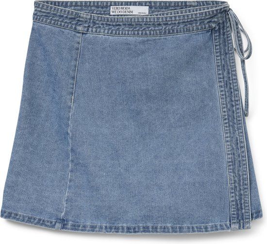 VERO MODA VMLIZA MR SHORT DENIM WRAP SKIRT GA NOOS - Medium Blauw - S