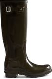 Hunter Original Tall Gloss Dames Laarzen Rubber Bruin Waterdicht