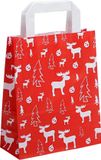 Packadi 50 x papieren Kersttassen "White Elk" 18 x 8 x 22cm