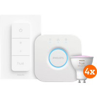 Philips Hue White and Color GU10 Starter Kit - 4 Bulbs + Bridge + Dimmer