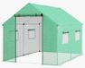 Serre avec tunnel à film - 2 x 3 mètres - 6 m² de surface de plantation - Porte enroulable - 4 fenêtres - Film PE de haute qualité - Cadre en acier galvanisé - Vert
