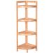 BAKAJI Hoekrek, ruimtebesparend, kleur bamboe, multifunctionele hoekplank van bamboe, robuust rek, boekenkast voor interieur, badkamermeubel (4 planken)