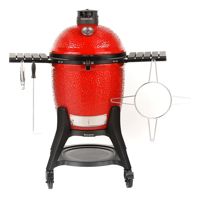 Kamado Joe Classic Joe Series III Kamado Grill - Charcoal - Black/Red