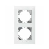 Inbouwpaneel White Glass In-Wall Panel, 2-Gang Frame, Horizontal