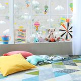Ambiance Sticker Privacy raamfolie - Dieren in luchtballonnen - Stickers voor ramen en douchedeuren - 40x100cm