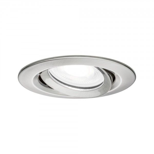 Paulmann Nova Plus LED Inbouwspot Rond - Zwenkbaar - 4000K - 6W - Staal Geborsteld