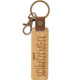 GRUSS & CO Sleutelhanger van hout met motief, hanger van natuurlijk hout met gravure, met karabijnhaak, bruin, Länge 15 cm, Motief "Engel"