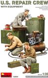 MiniArt U.S. Repair Crew met Equipment WWII - 3 Figuren Plastic - 1:35 - Modelbouw