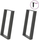 vidaXL Eettafelpoten U-vorm 2 stuks 60 x (72-73) cm staal antraciet
