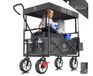 Kesser Opvouwbare Bolderwagen met Dak - Antraciet - 100 kg Draagvermogen - Transportkar met Anti-lek Banden en Rem