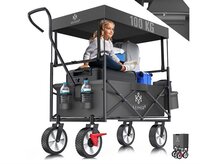 Kesser Opvouwbare Bolderwagen met Dak - Antraciet - 100 kg Draagvermogen - Transportkar met Anti-lek Banden en Rem