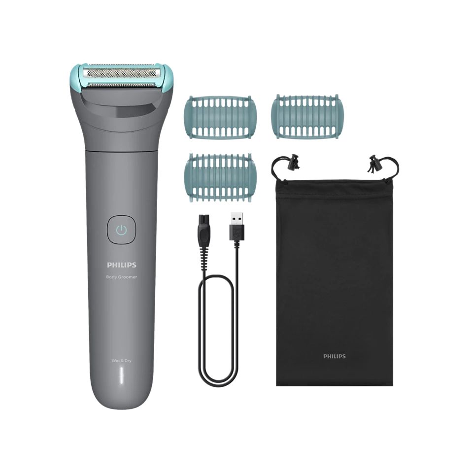 Philips Body Groomer Series 3000 BG3485/15 - Wet & Dry, Cordless Body Trimmer with 3 Combs