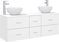 vidaXL Badkamerkastenset 3 st Wit 49,5 x 41 x 64,5 cm Bewerkt hout
