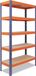 Shelfplaza PRO metalen stellingkast - 180x120x30 cm - blauw-oranje - 5 planken