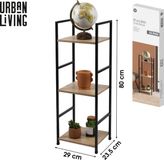 Urban Living COLORADO design ladderrek met 3 niveaus, hout/zwart