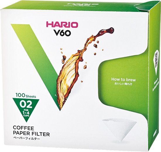 HARIO V60 koffiefilters - 02 Size - 100 stuks - Wit
