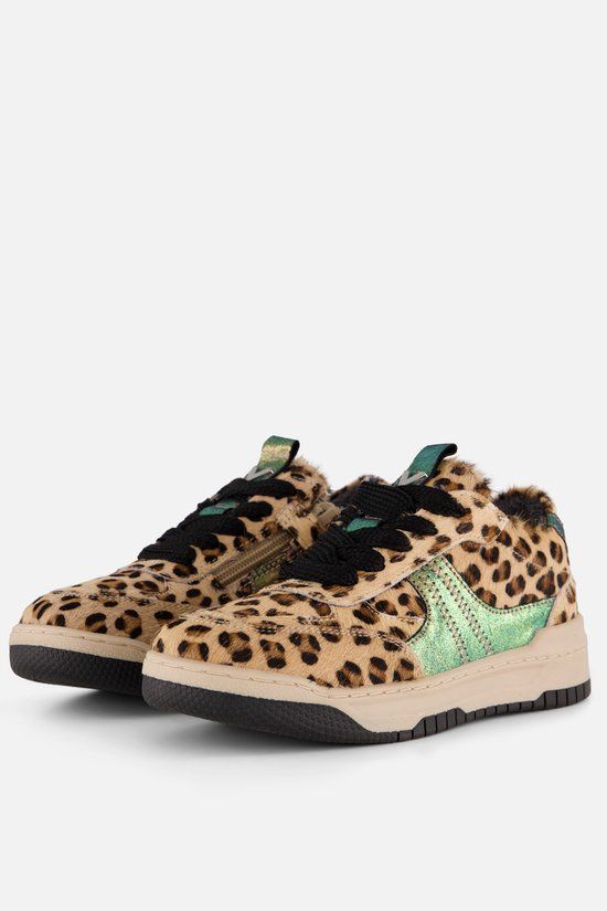 Vingino Bold Rosali Leopard Sneakers beige Leer Dames Maat 35
