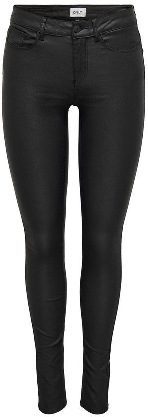 ONLY ONLANNE K MID WAIST COATED PNT NOOS Dames Broek - Zwart - Maat M/30