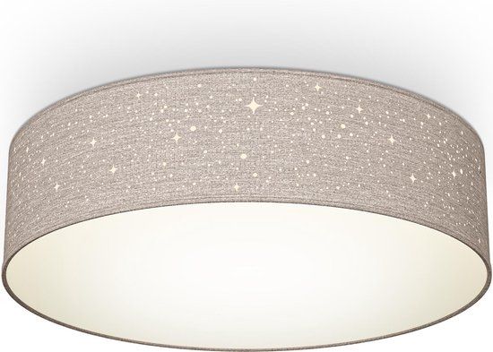 B.K.Licht - Plafondlamp - sterrenhemel effect - Ø38cm - taupe