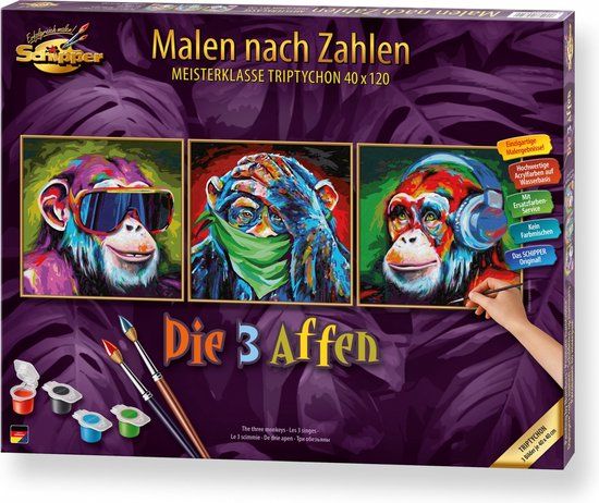 Schipper Malen nach Zahlen - Die 3 Affen (Tript.)