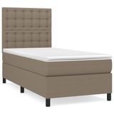 vidaXL Boxspringbed met matras, taupekleurig, 120x190 cm, met stoffen bekleding